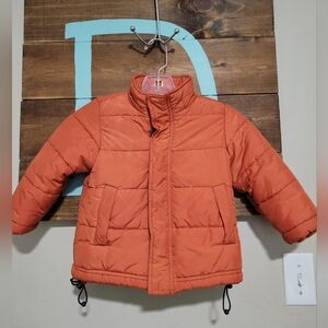 Crewcuts Vibrant Orange Kids Puffer Jacket Unisex Size 3